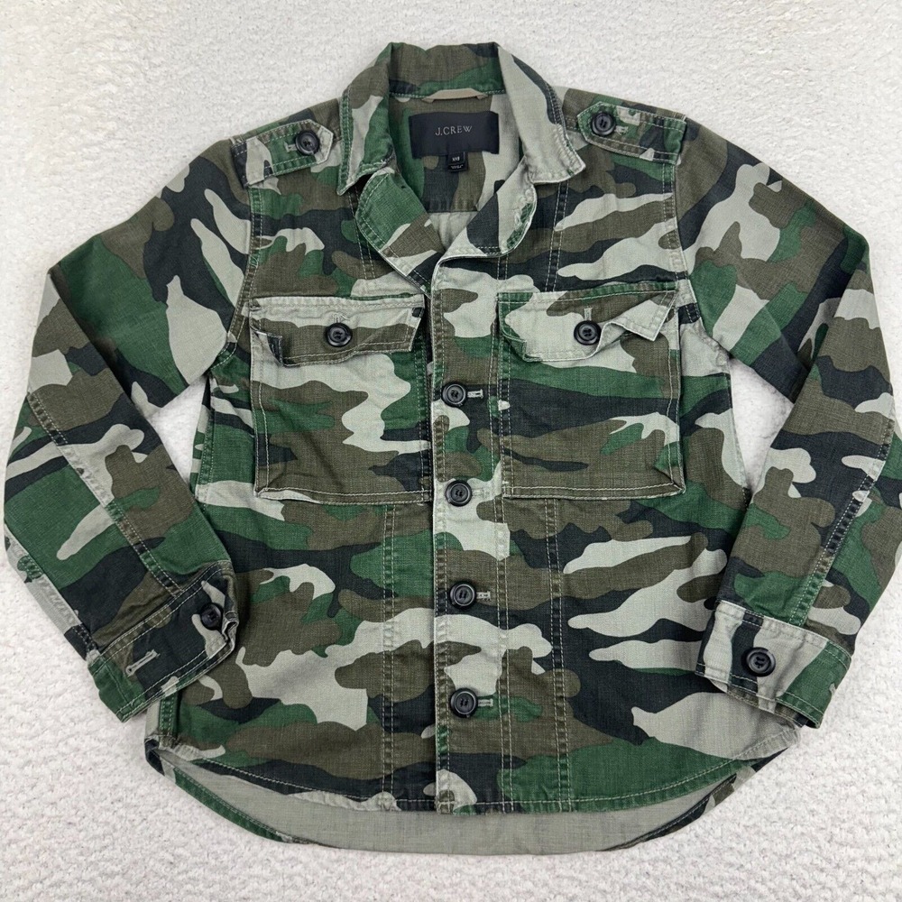 J. CREW Shirt Jacket Mens XXS Jacket Camouflage Utility Camo Canvas Multicolor